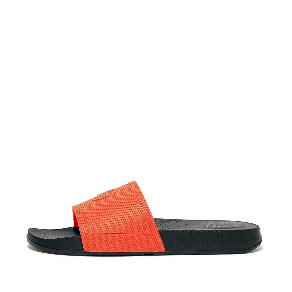 Claquette Fitflop IQUSHION Pool Homme Noir Orange | DPF-865179