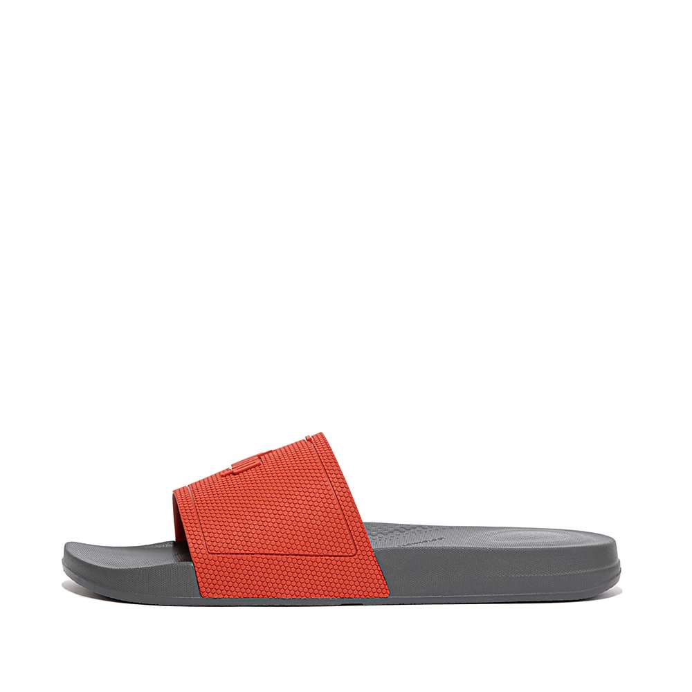 Claquette Fitflop IQUSHION Pool Homme Rouge Grise | MOY-436571