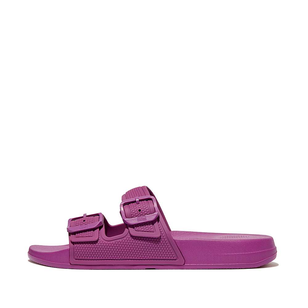 Claquette Fitflop IQUSHION Two-Bar Buckle Femme Violette | FWT-468129