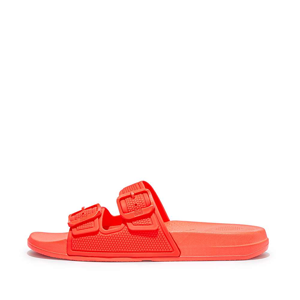 Claquette Fitflop IQUSHION Two-Bar Buckle Femme Orange | PHC-436218