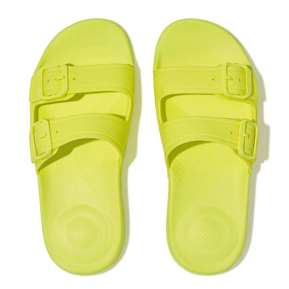 Claquette Fitflop IQUSHION Two-Bar Buckle Femme Jaune | PNB-652347