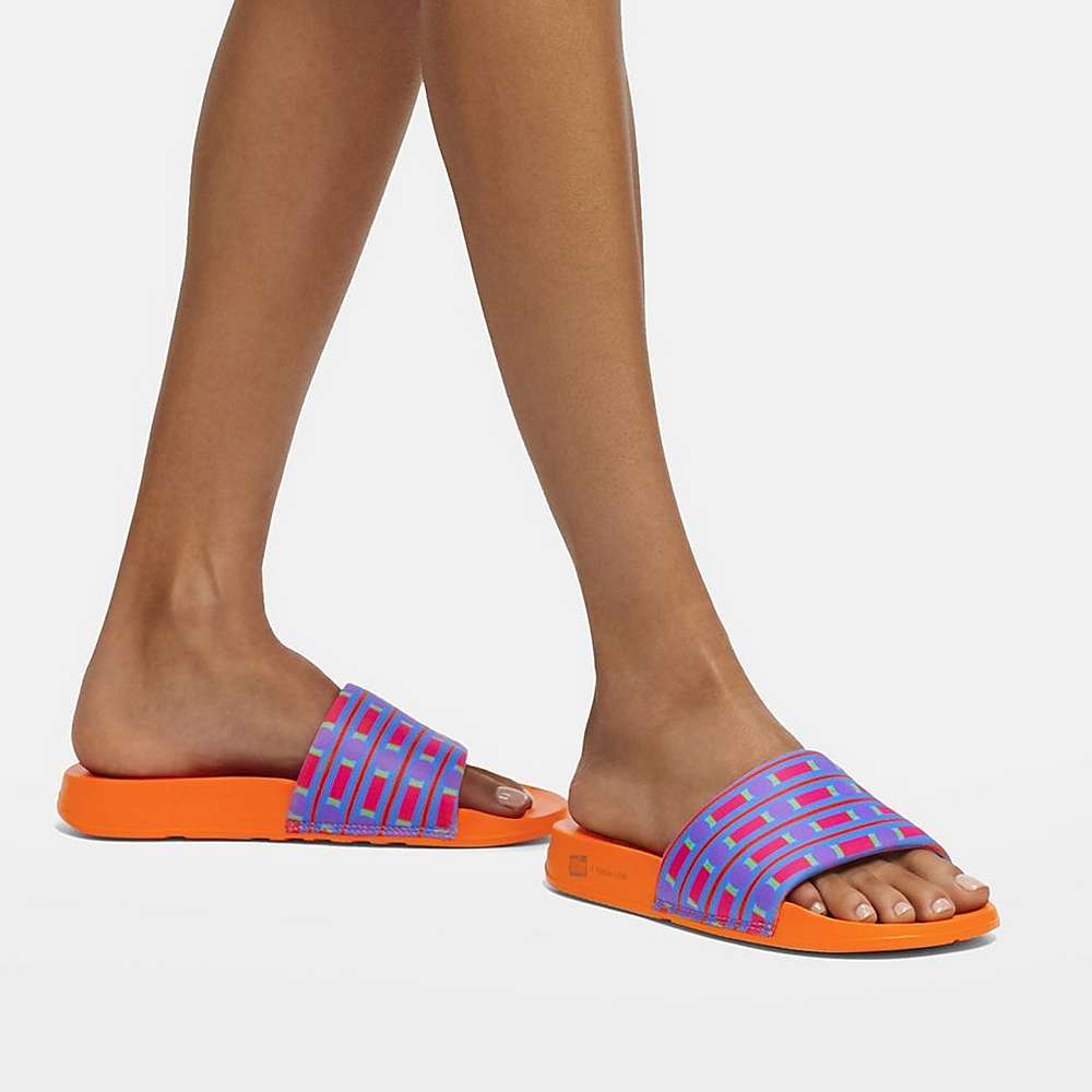 Claquette Fitflop IQUSHION X Yinka Ilori D'eau-Resistant Femme Bleu | AIO-284605