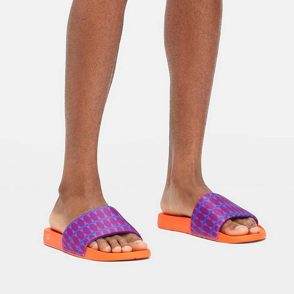 Claquette Fitflop IQUSHION X Yinka Ilori D'eau-Resistant Homme Violette Bleu | IJT-832974