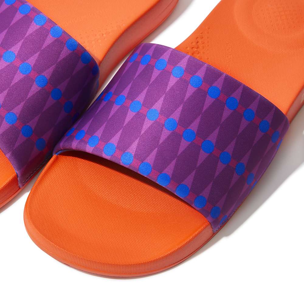 Claquette Fitflop IQUSHION X Yinka Ilori D'eau-Resistant Homme Violette Bleu | IJT-832974