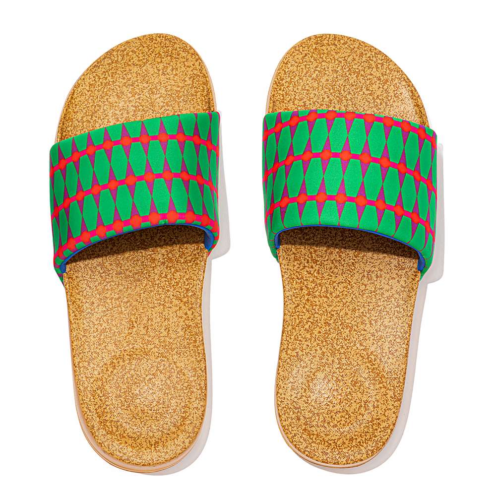 Claquette Fitflop IQUSHION X Yinka Ilori D'eau-Resistant Homme Vert Rouge | XDW-438265