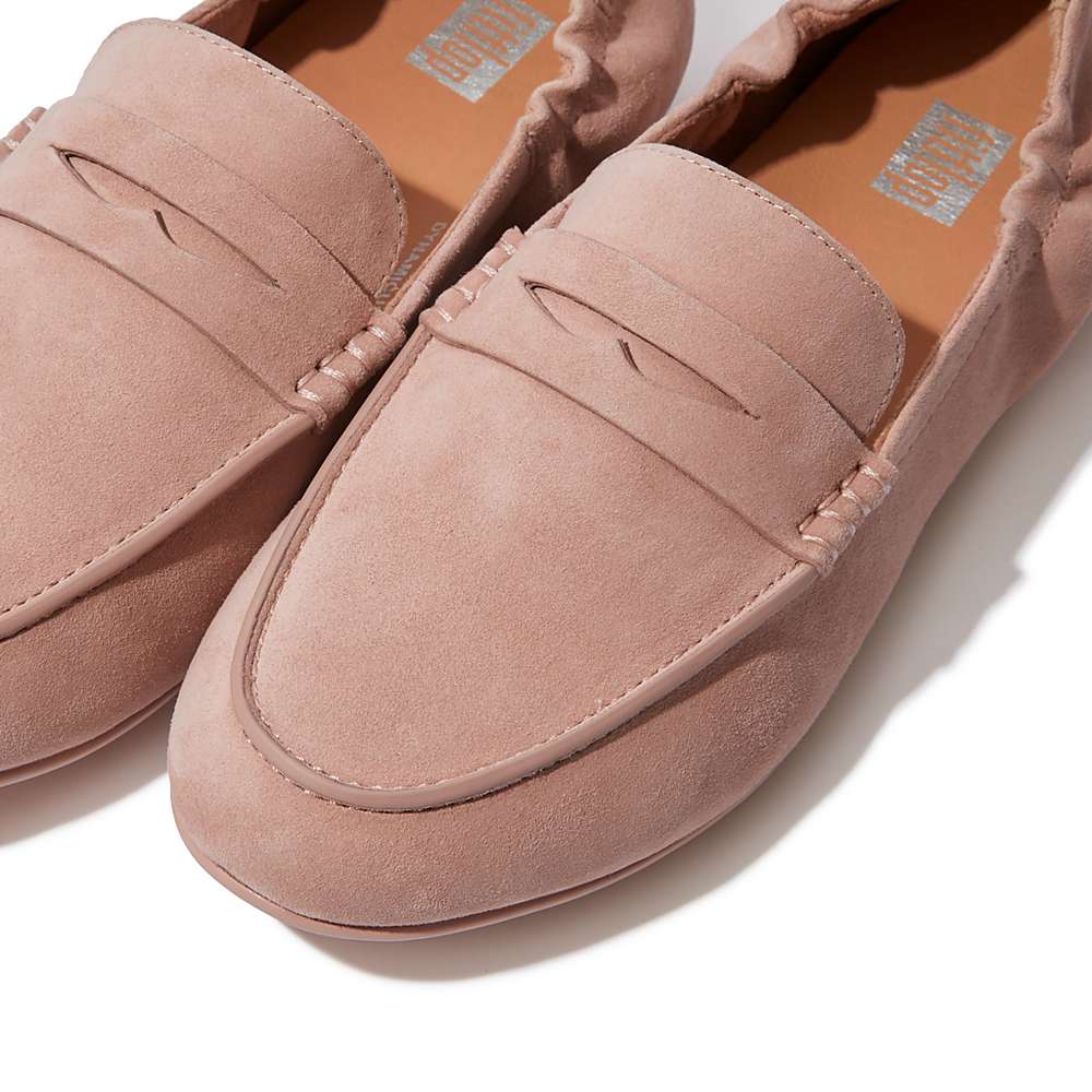 Loafers Fitflop ALLEGRO Suede Penny Femme Rose | EJH-056179