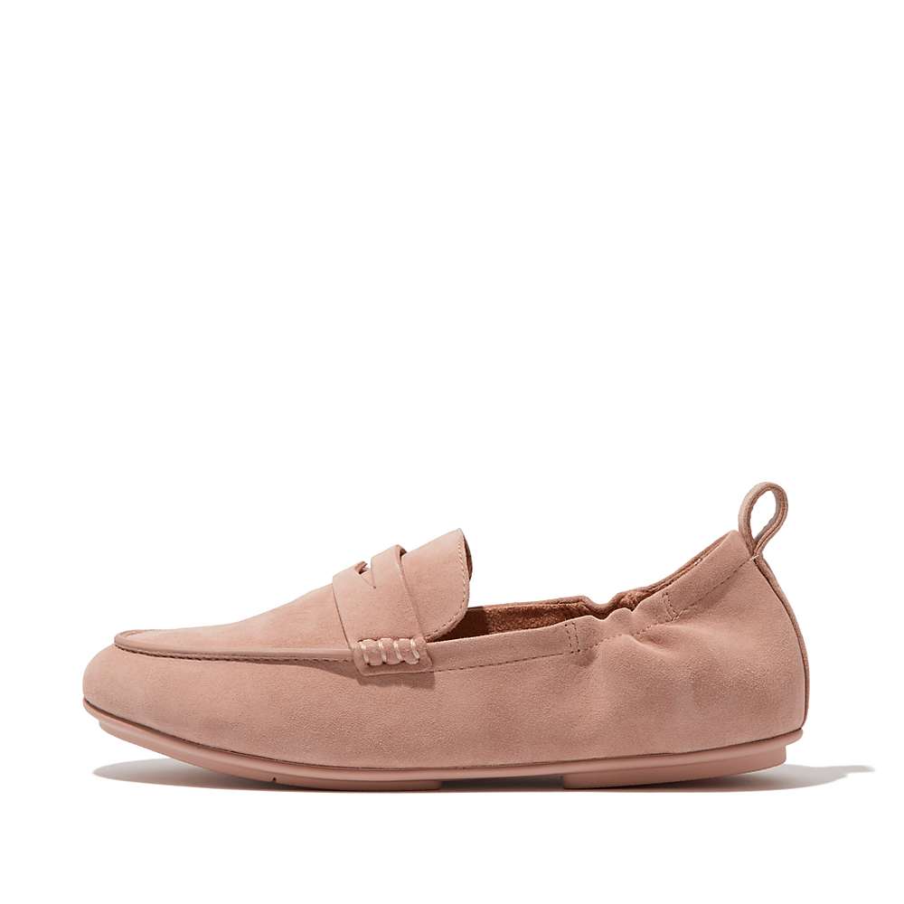 Loafers Fitflop ALLEGRO Suede Penny Femme Rose | EJH-056179