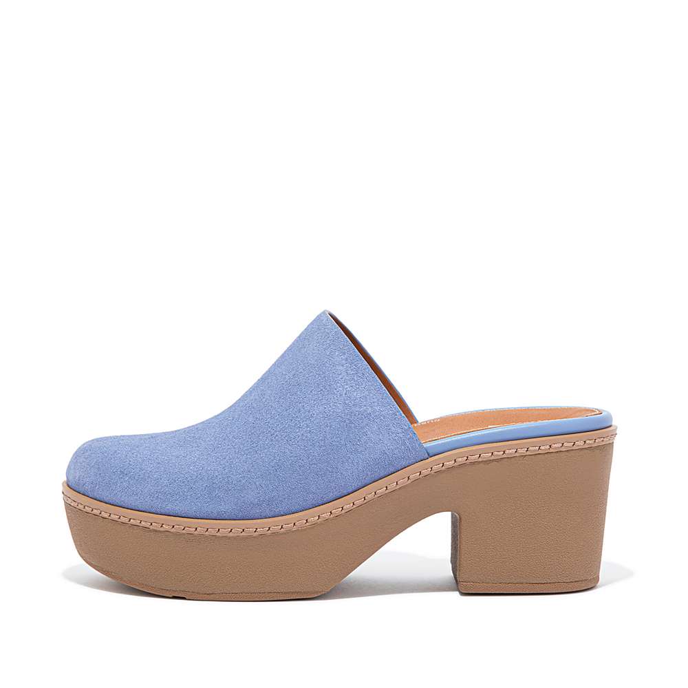 Mules Fitflop PILAR Suede Platforms Femme Lavande | AQL-154739