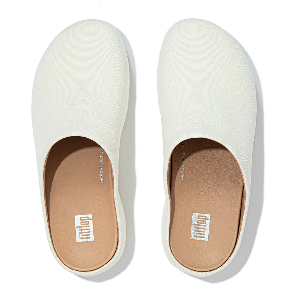 Sabots Fitflop SHUV Canvas Femme Blanche | IBG-792580