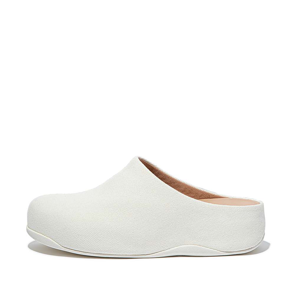 Sabots Fitflop SHUV Canvas Femme Blanche | IBG-792580