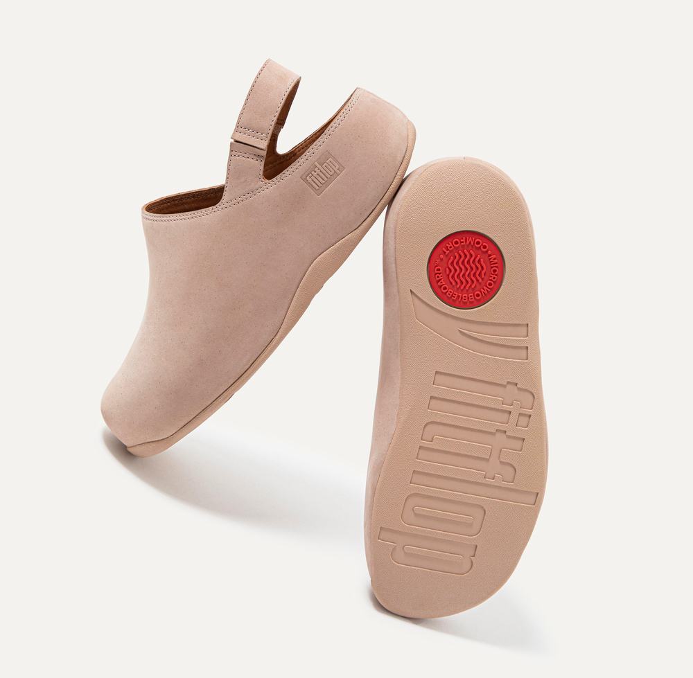 Sabots Fitflop SHUV Nubuck Back-Strap Femme Beige | VPA-214690