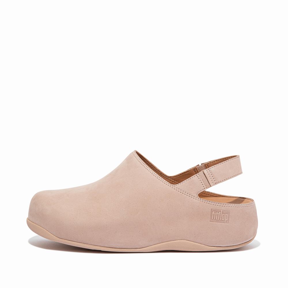 Sabots Fitflop SHUV Nubuck Back-Strap Femme Beige | VPA-214690