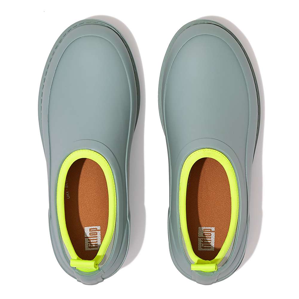 Sabots Fitflop WONDERCLOG Neon-Pop Waterproof Rubber Femme Bleu | URP-907516