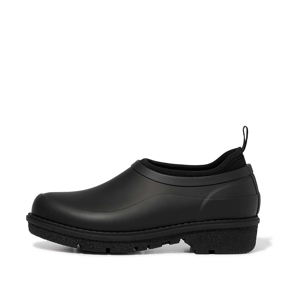 Sabots Fitflop WONDERCLOG Waterproof Rubber Femme Noir | QIY-092361