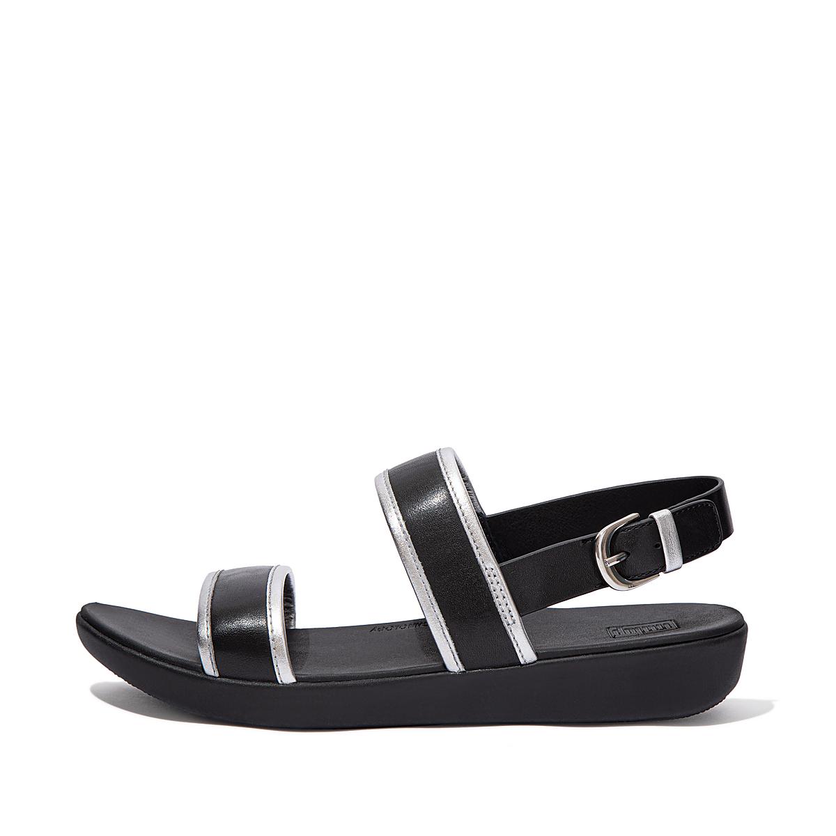 Sandales Fitflop BARRA Metallic Back-Strap Femme Noir | UPK-142903