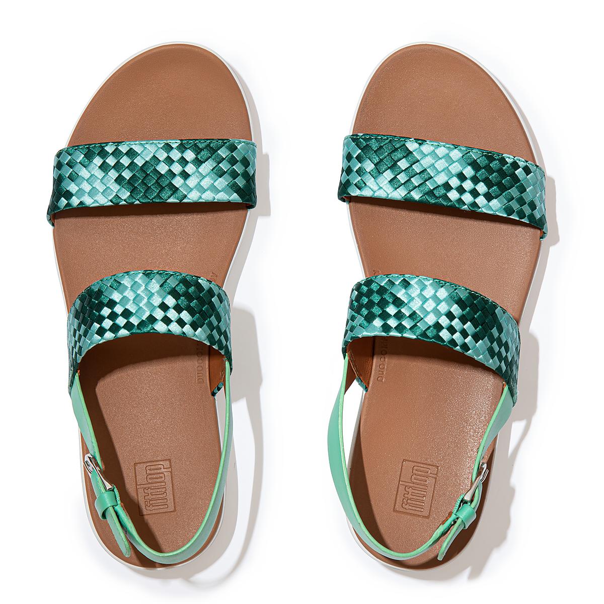 Sandales Fitflop BARRA Silky Weave Back-Strap Femme Menthe Vert | HXZ-972563