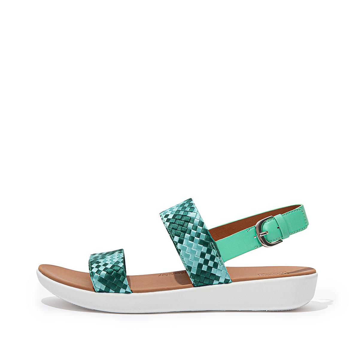 Sandales Fitflop BARRA Silky Weave Back-Strap Femme Menthe Vert | HXZ-972563