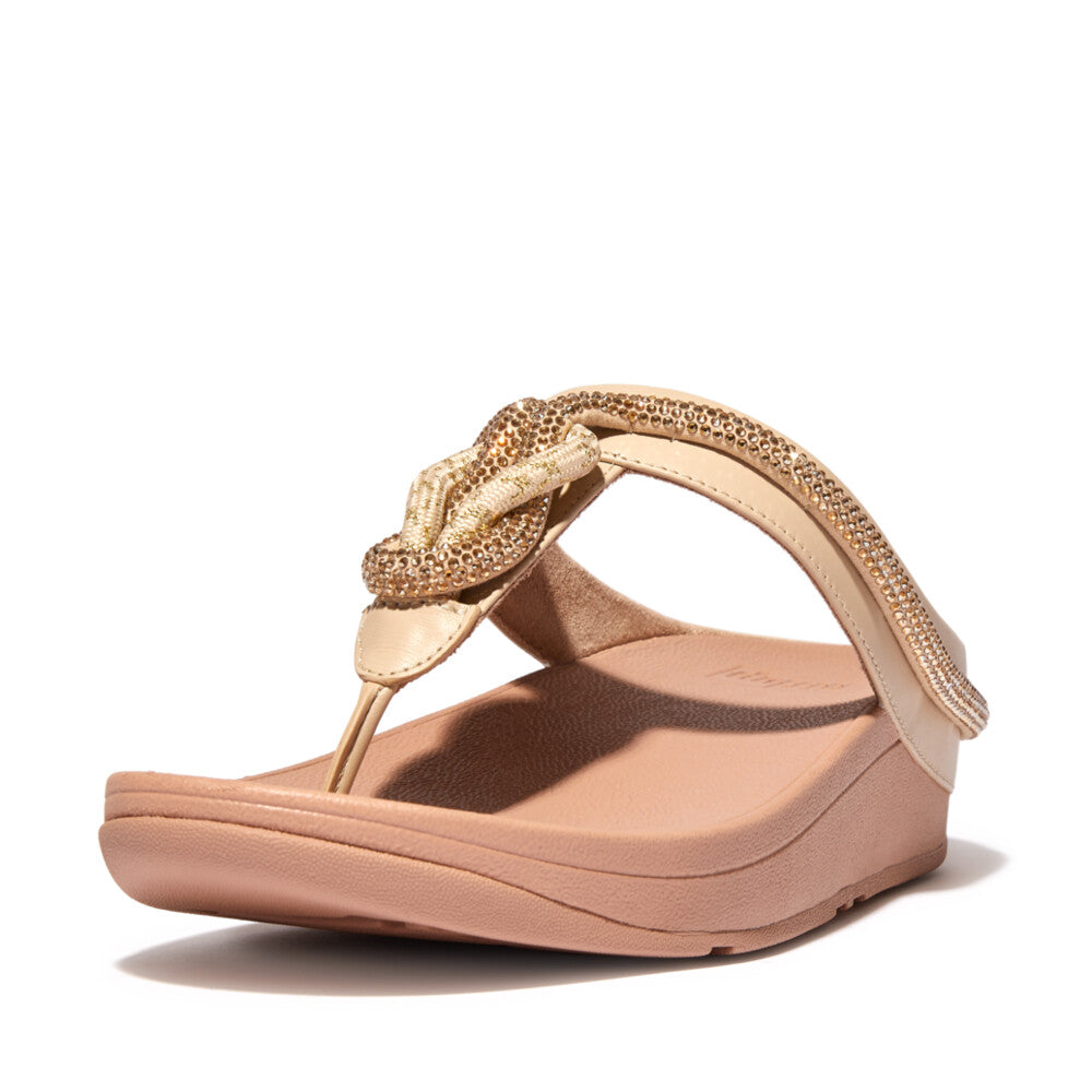 Sandales Fitflop FINO Crystal Toe-Post Femme Beige | KCN-681507