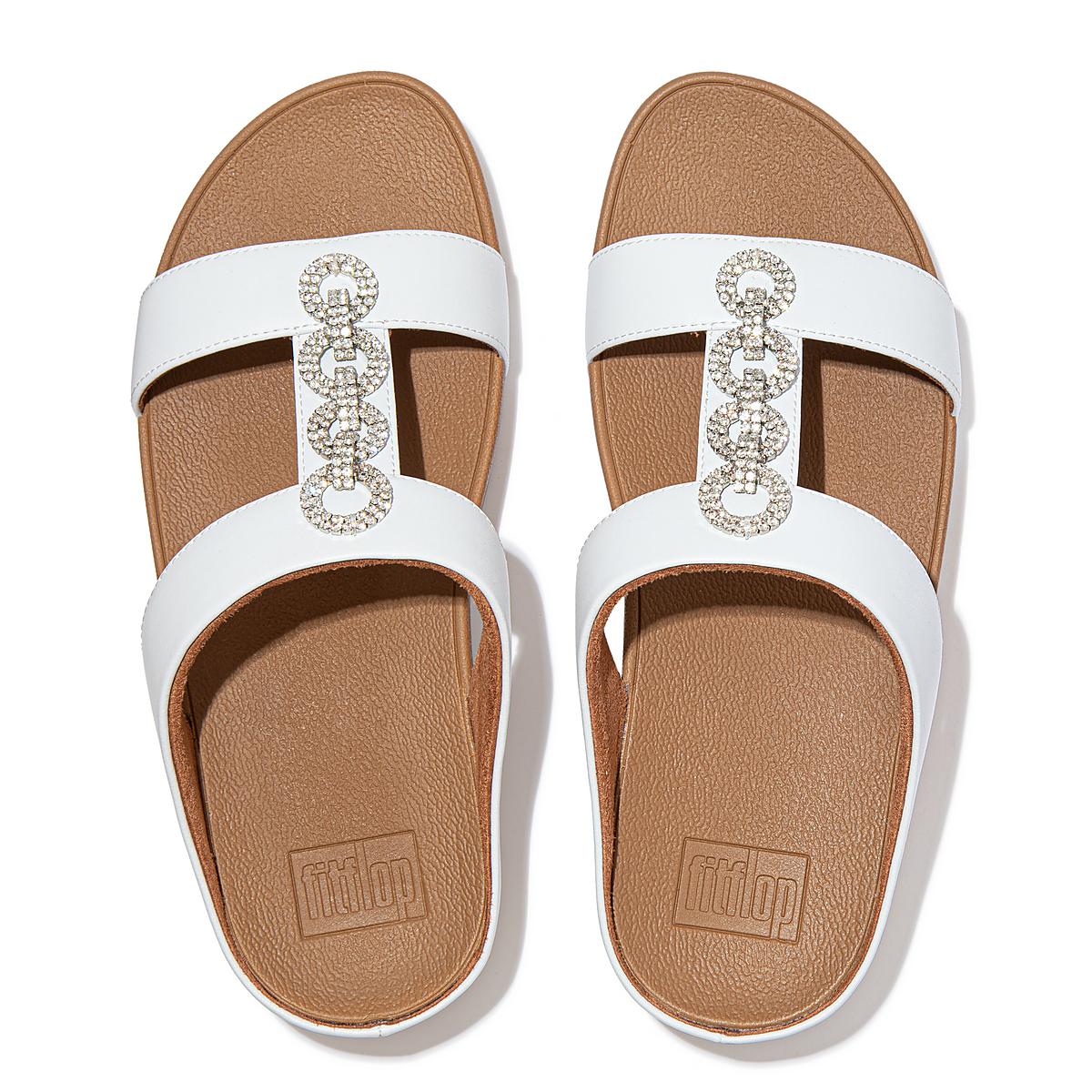 Sandales Fitflop FINO Sparkle Slides Femme Blanche | JTF-194586