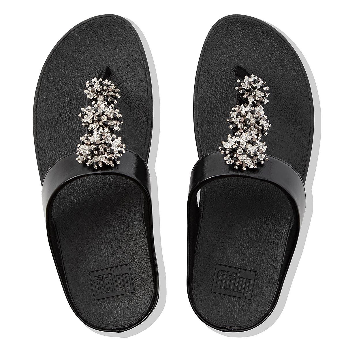 Sandales Fitflop GALAXY Toe-Thongs Femme Noir | ZNV-460527