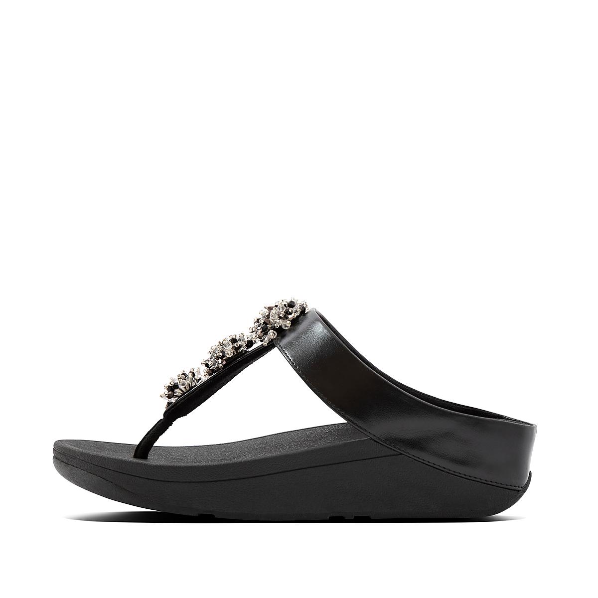 Sandales Fitflop GALAXY Toe-Thongs Femme Noir | ZNV-460527