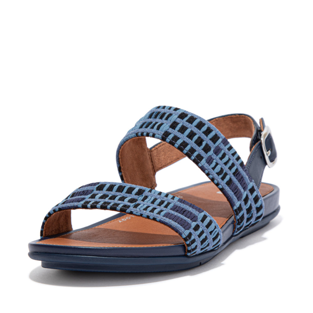 Sandales Fitflop GRACIE Art-Denim Backstrap Femme Bleu Marine | ADF-679015