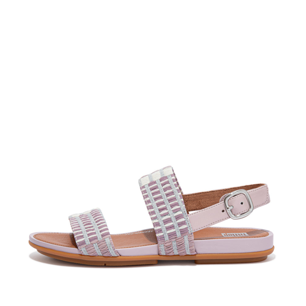 Sandales Fitflop GRACIE Art-Denim Backstrap Femme Rose | WKY-096271