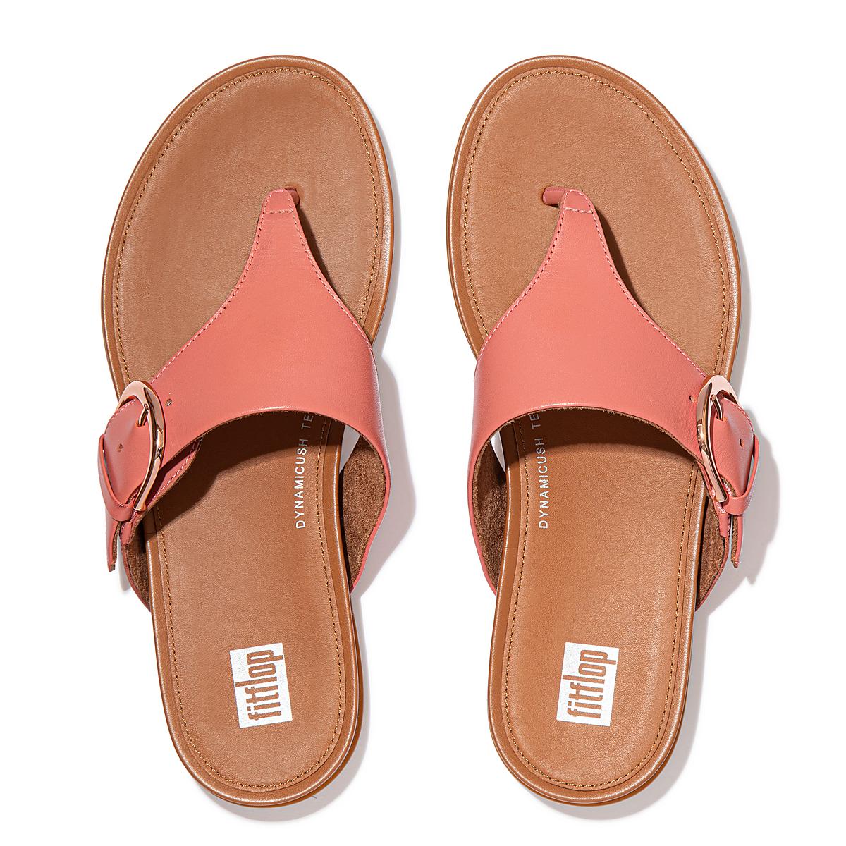 Sandales Fitflop GRACIE Buckle Leather Toe-Post Femme Rose | ZRF-624910