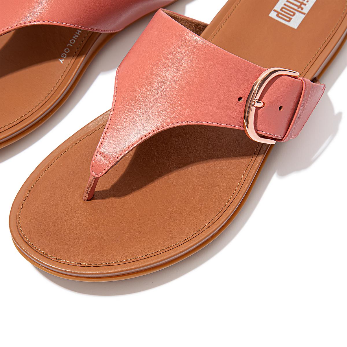 Sandales Fitflop GRACIE Buckle Leather Toe-Post Femme Rose | ZRF-624910