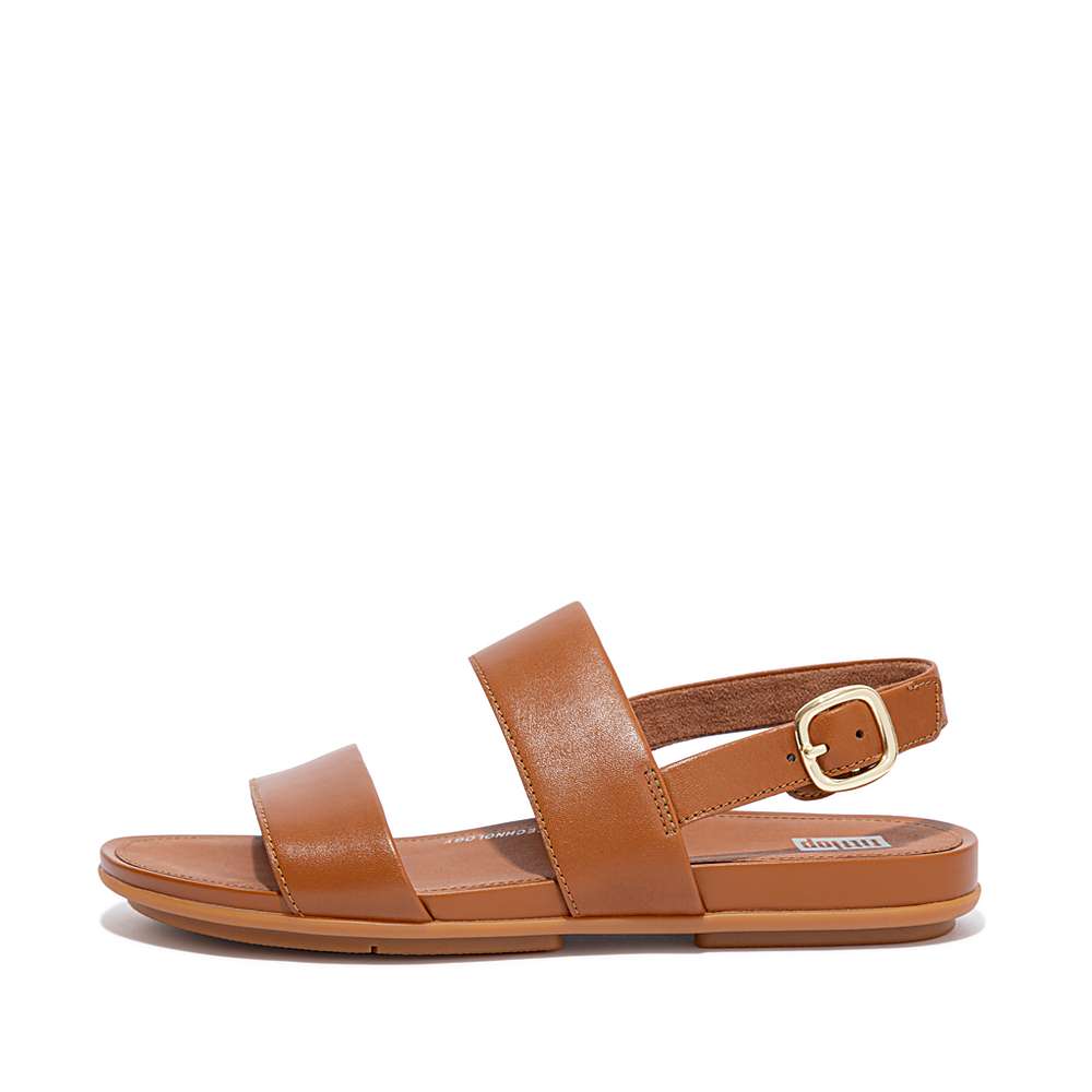 Sandales Fitflop GRACIE Leather Back-Strap Femme Marron Clair | VZH-915837