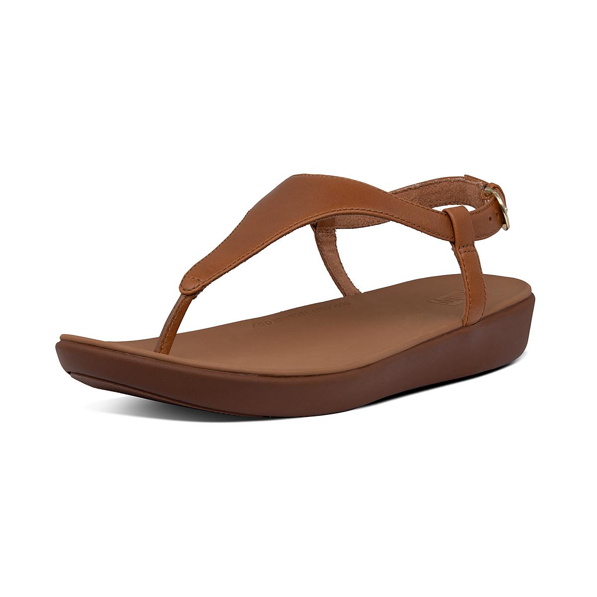 Sandales Fitflop LAINEY Leather Back-Strap Femme Marron Clair | CNQ-861745