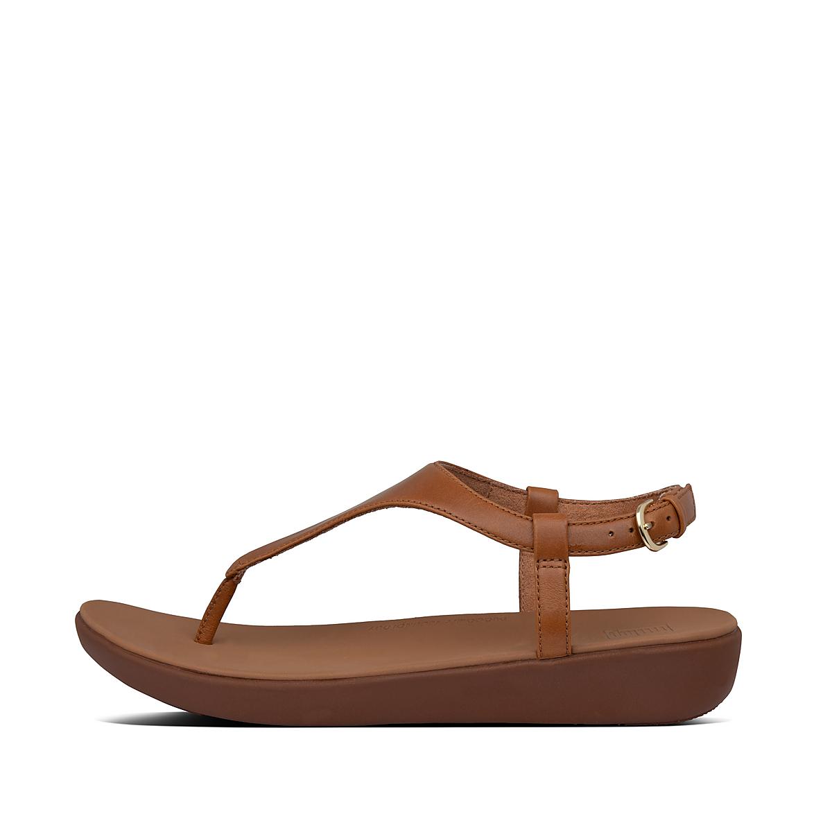 Sandales Fitflop LAINEY Leather Back-Strap Femme Marron Clair | CNQ-861745