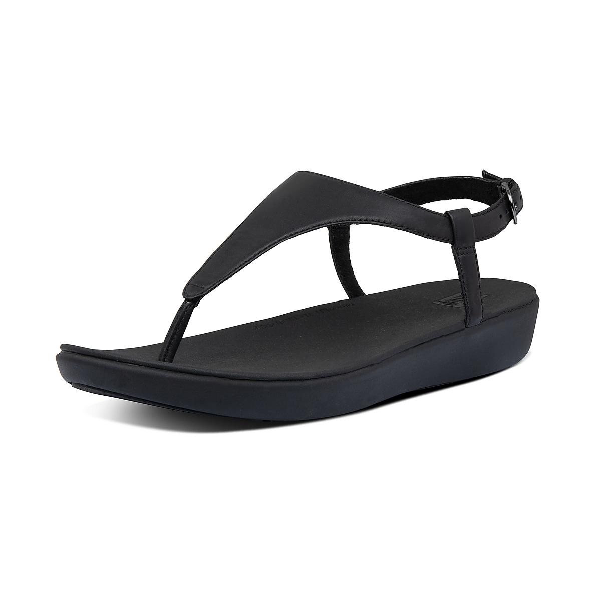 Sandales Fitflop LAINEY Leather Back-Strap Femme Noir | ISK-925714