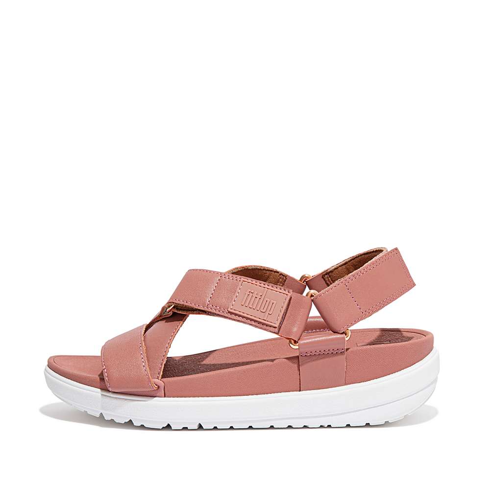 Sandales Fitflop LOOSH Leather Cross-Strap Femme Rose | BSZ-508124