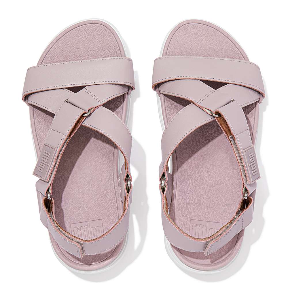 Sandales Fitflop LOOSH Leather Cross-Strap Femme Rose | TYC-947158