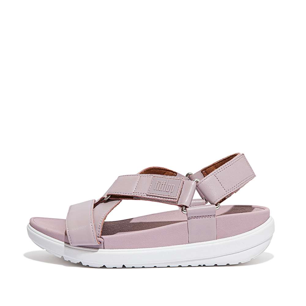 Sandales Fitflop LOOSH Leather Cross-Strap Femme Rose | TYC-947158