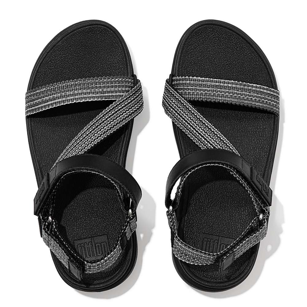 Sandales Fitflop LOOSH Webbing Z-Strap Femme Noir | QRL-245830