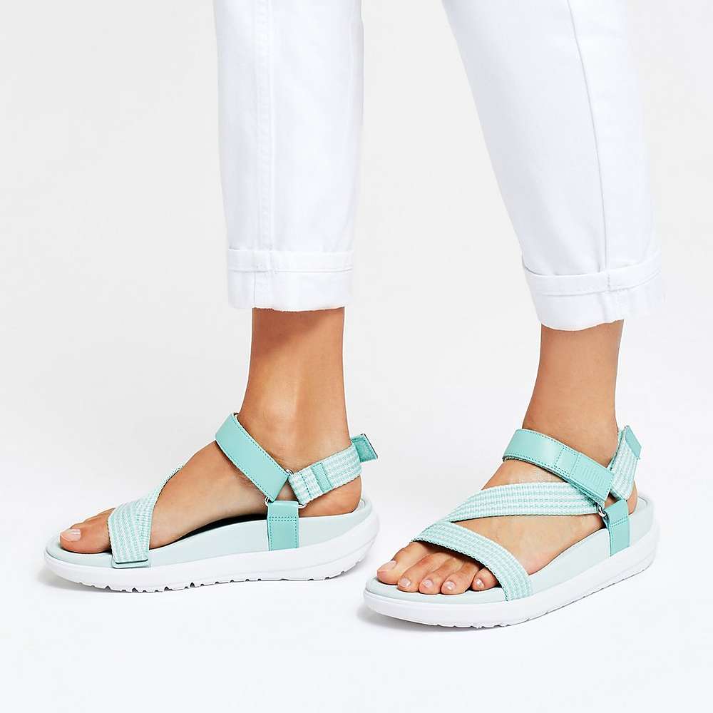 Sandales Fitflop LOOSH Webbing Z-Strap Femme Vert | UIK-103825