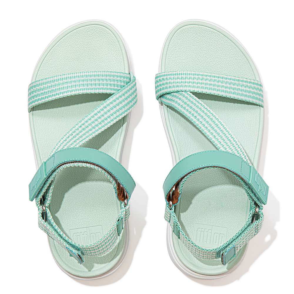 Sandales Fitflop LOOSH Webbing Z-Strap Femme Vert | UIK-103825