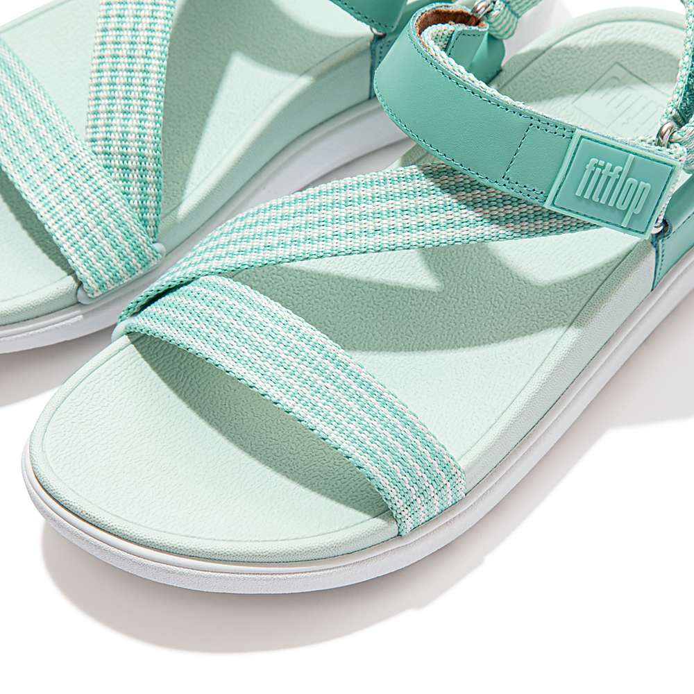 Sandales Fitflop LOOSH Webbing Z-Strap Femme Vert | UIK-103825