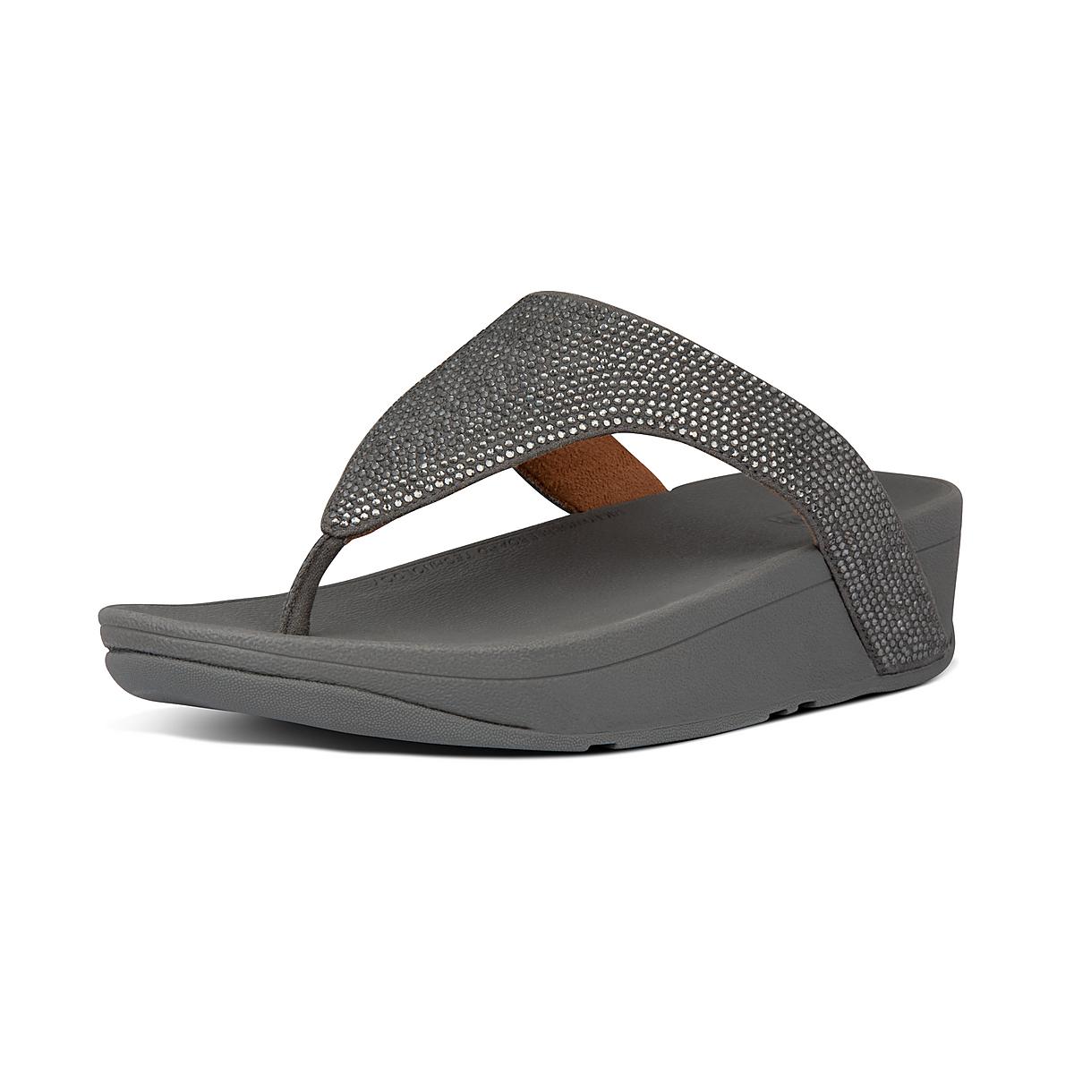 Sandales Fitflop LOTTIE Shimmercrystal Toe-Post Femme Grise | JVK-740512