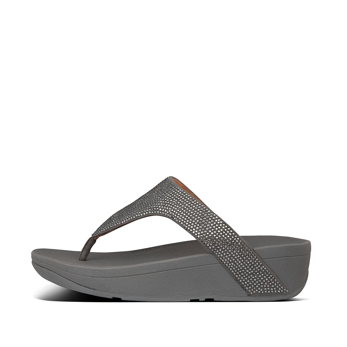 Sandales Fitflop LOTTIE Shimmercrystal Toe-Post Femme Grise | JVK-740512