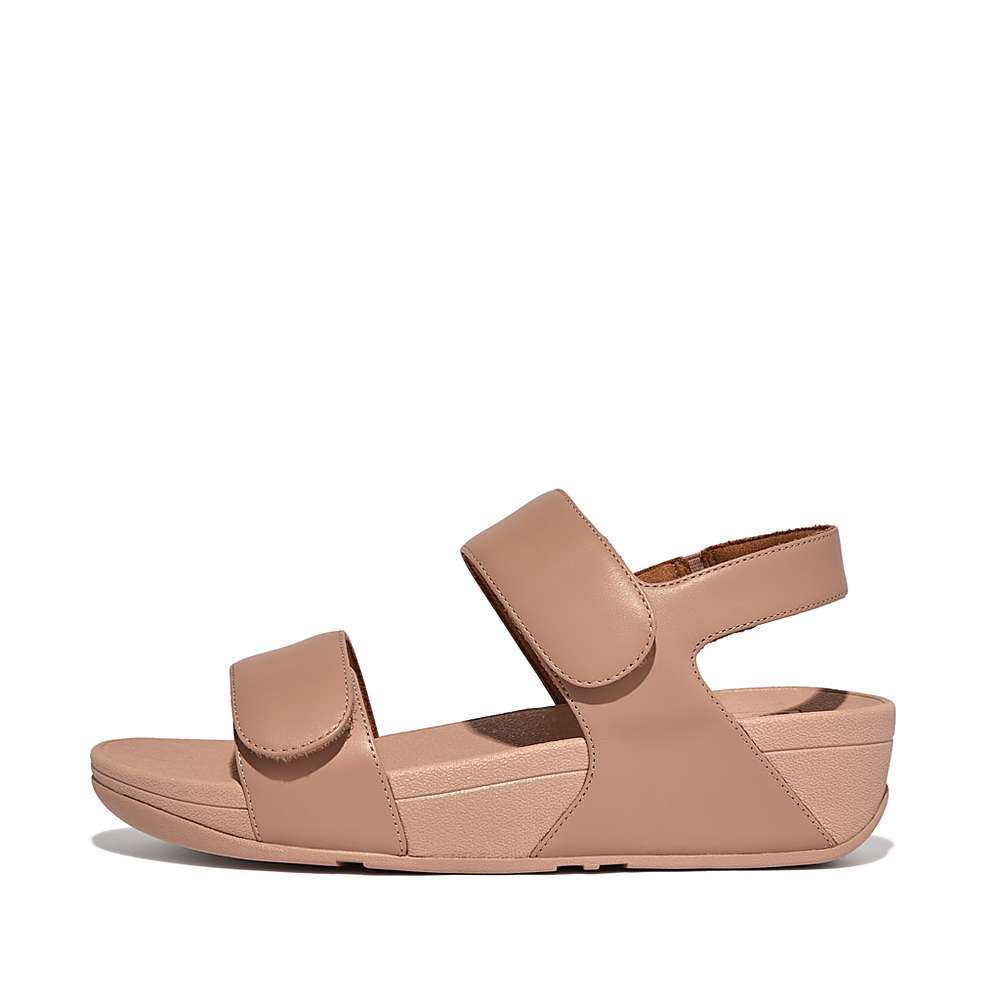 Sandales Fitflop LULU Adjustable Leather Femme Beige | QVJ-738591