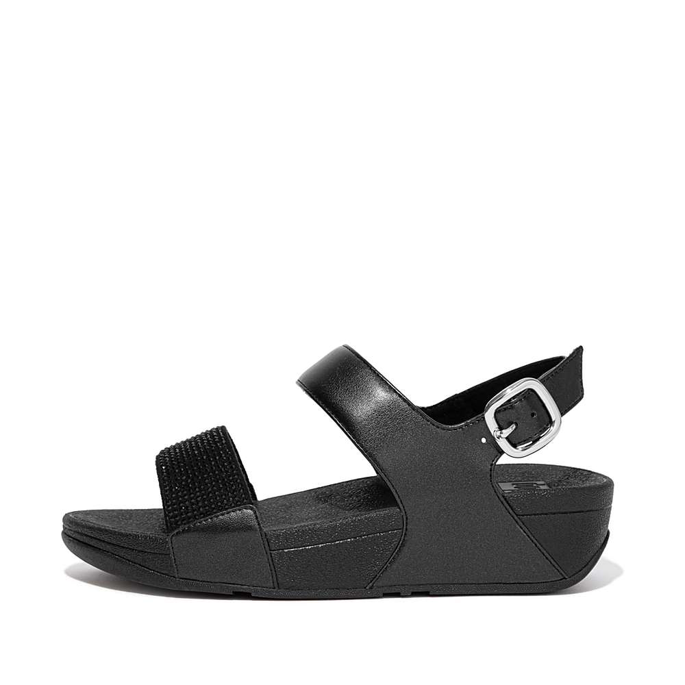 Sandales Fitflop LULU Crystal Back-Strap Femme Noir | MWH-549861