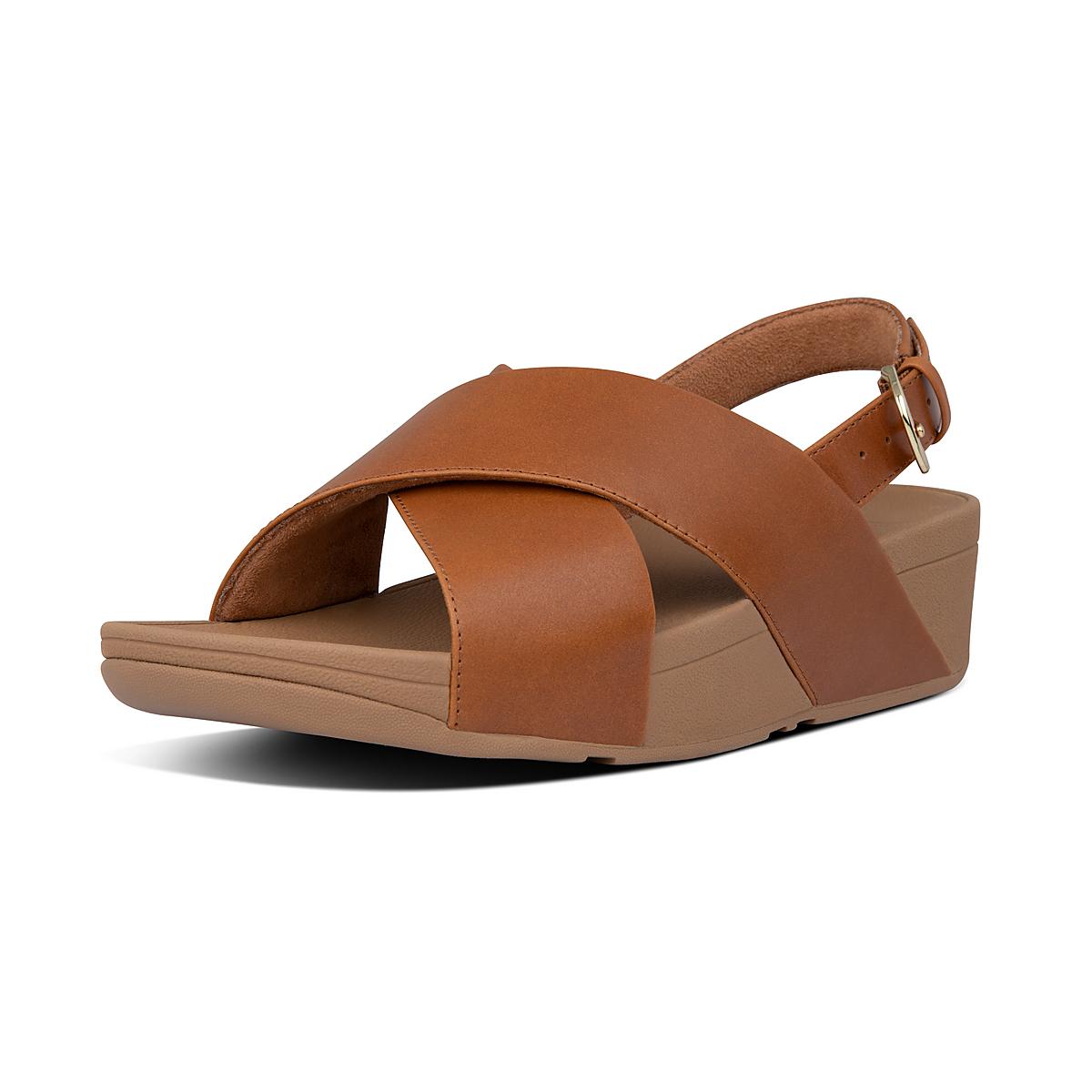 Sandales Fitflop LULU Leather Back-Strap Femme Marron Clair | RSD-073592