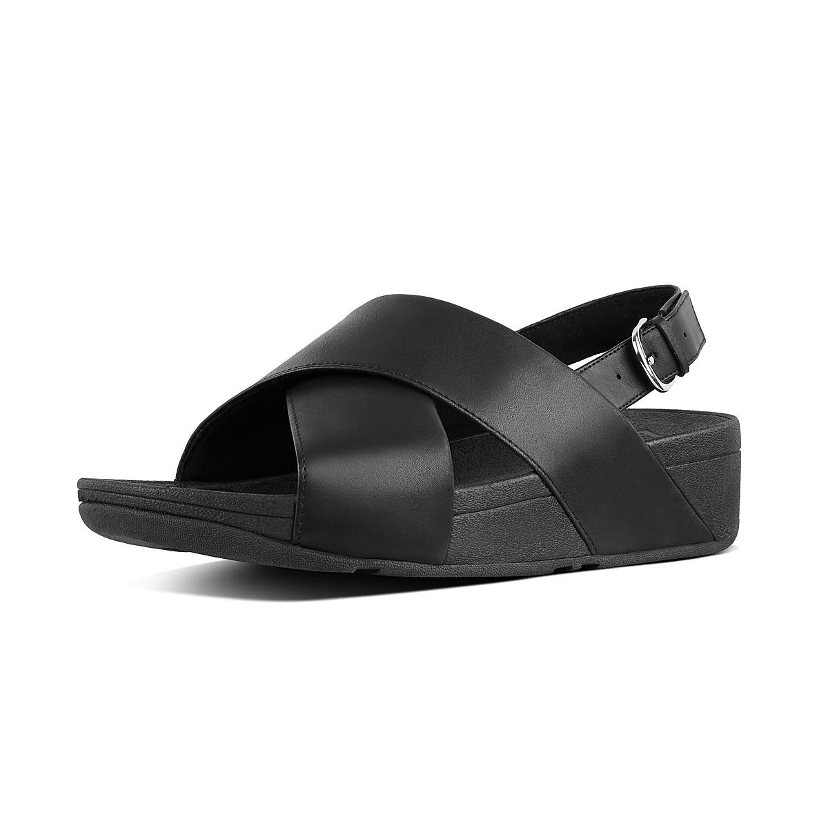 Sandales Fitflop LULU Leather Back-Strap Femme Noir | UJE-814762