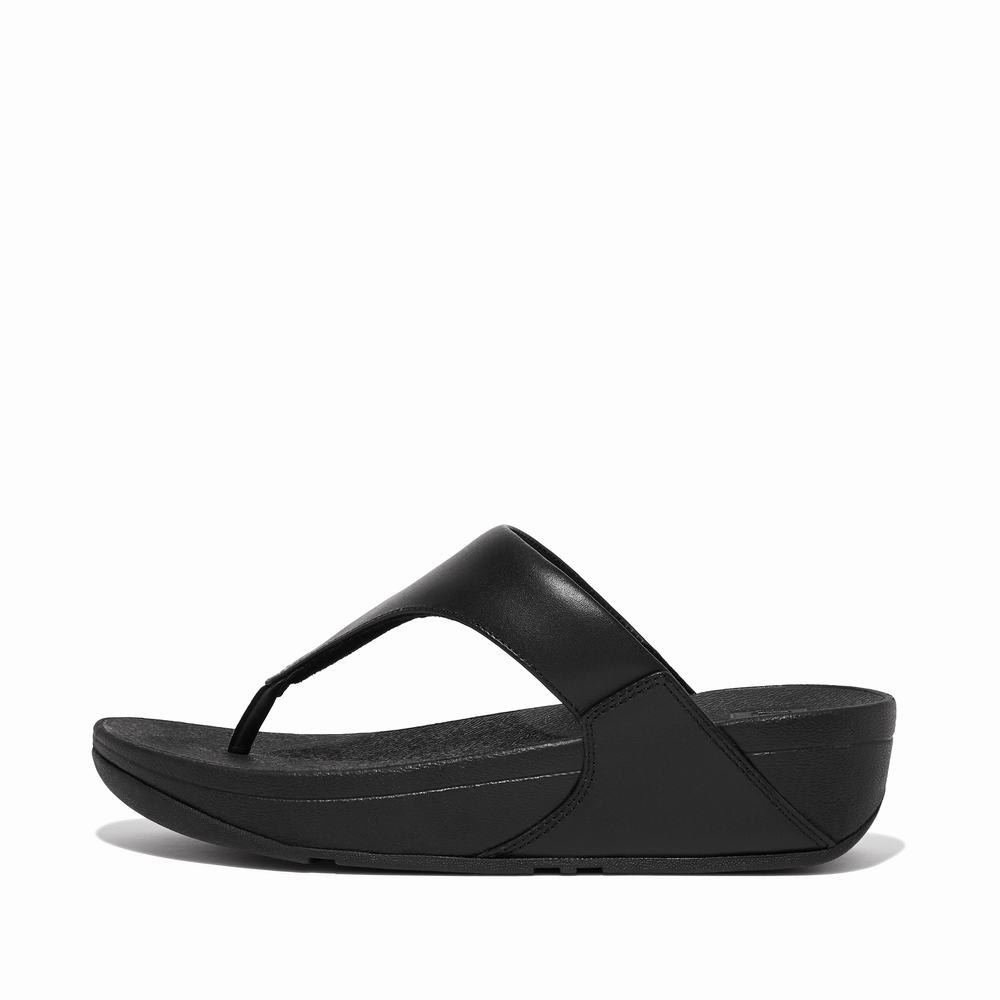 Sandales Fitflop LULU Leather Toe-Post Femme Noir | HNU-932810