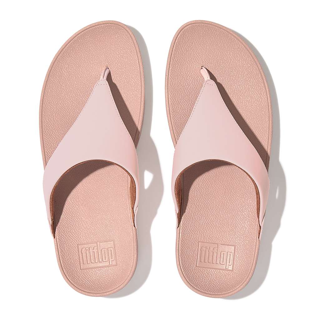 Sandales Fitflop LULU Leather Toe-Post Femme Rose | YZU-359721