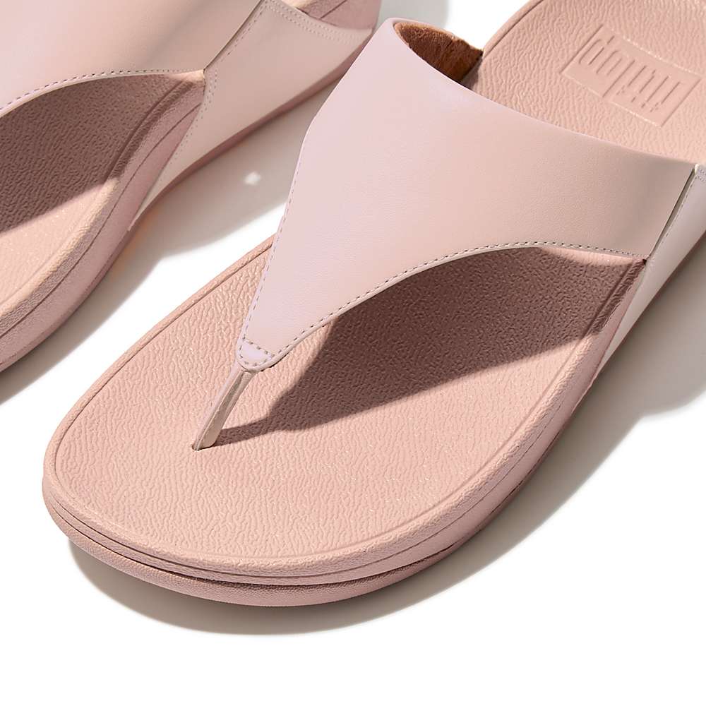 Sandales Fitflop LULU Leather Toe-Post Femme Rose | YZU-359721