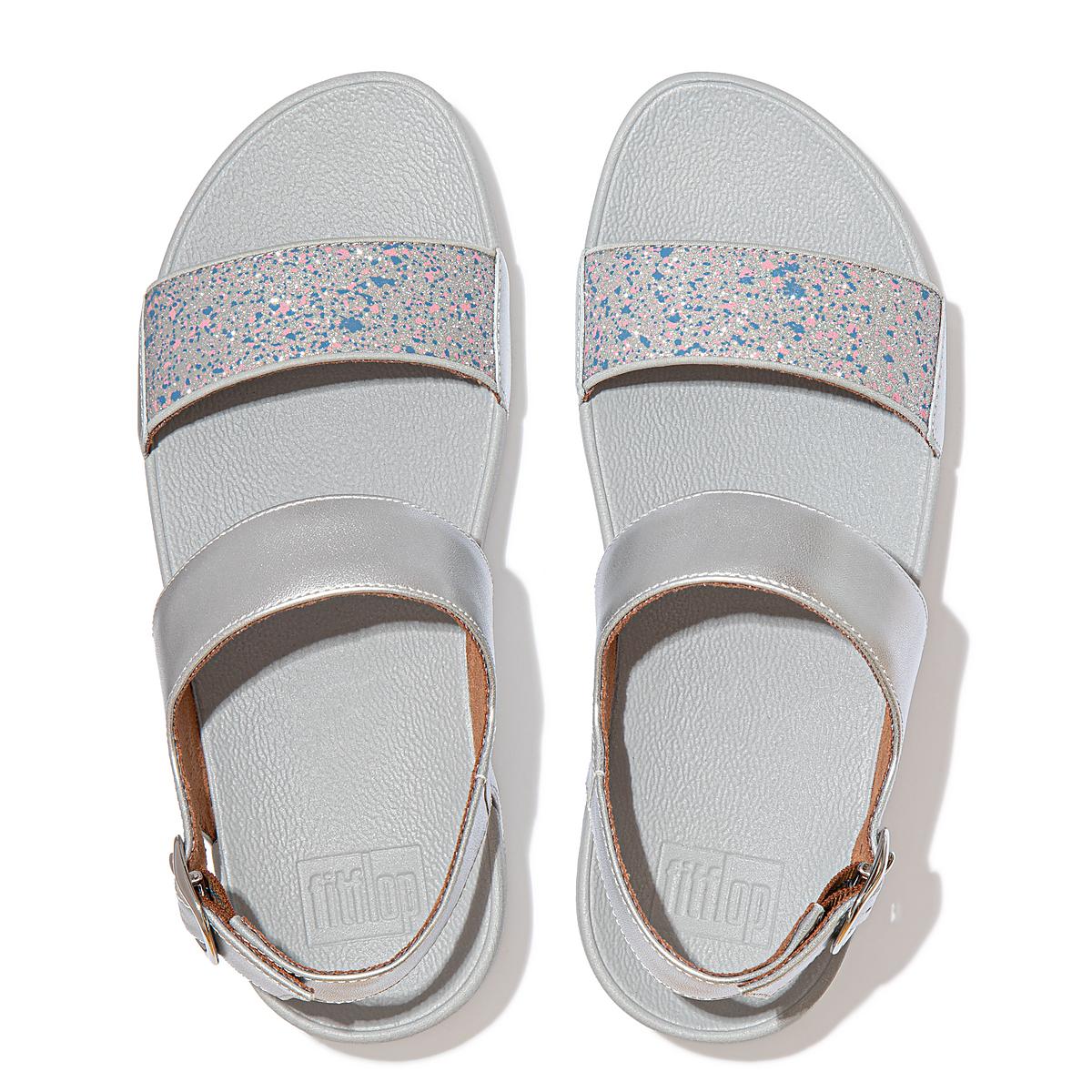 Sandales Fitflop LULU Shimmer Back-Strap Femme Argent | UNM-842093